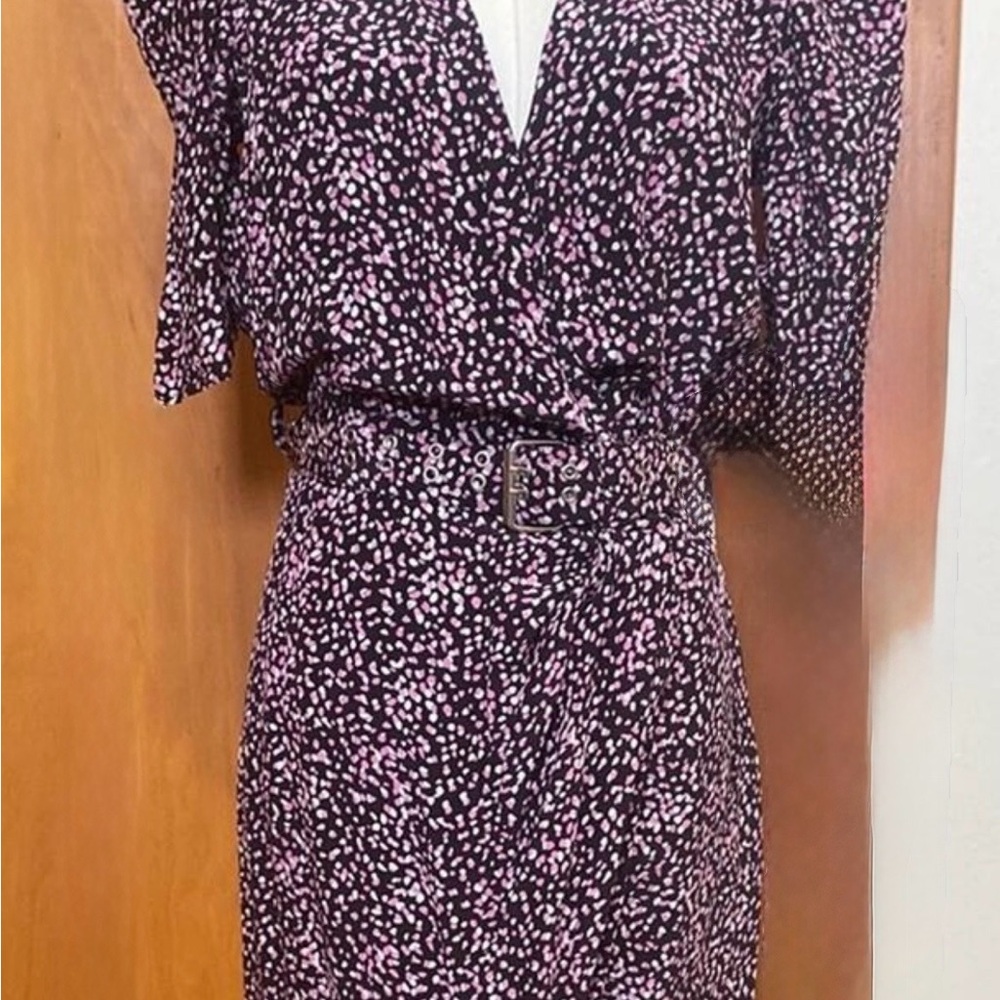 The Kooples Black and Pink Mini Dress
